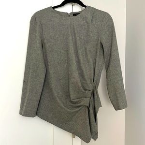 Zara Long Sleeve Grey Peplum Top Size S